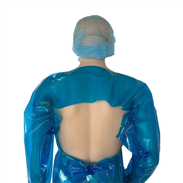 Resuable 4 Mil Vinyl Alternative Gown Thumb Loop Repalcement Gowns Waterproof Anti-Microbial Protective Gowns